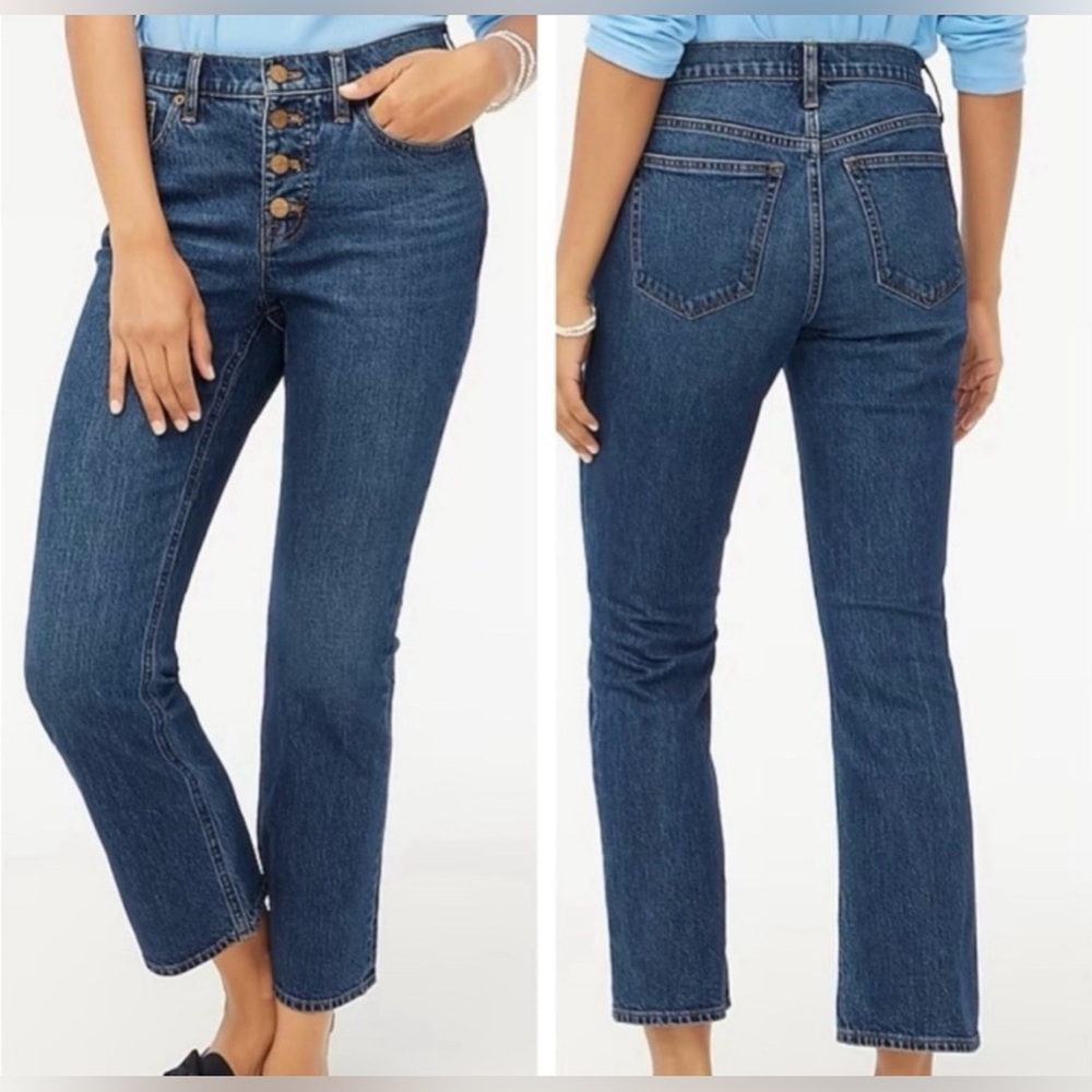 J Crew Mid-Rise Flare Crop Denim Ankle Jeans 29P Excellent